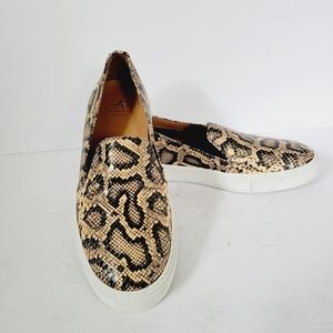 New Aquatalia Slip On Loafers Python Leather Snake Shoe, Size 7,5